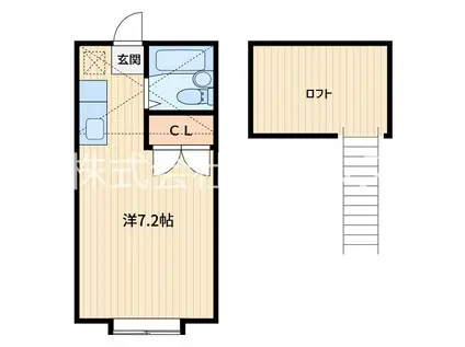 エステートルーム神藤(ワンルーム/2階)の間取り写真