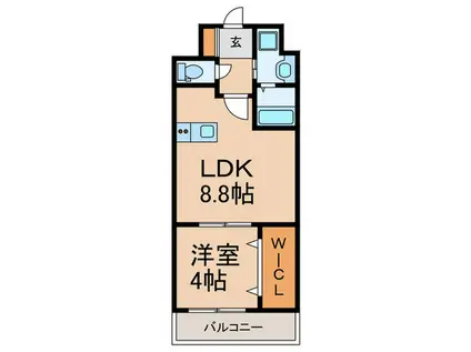 CHERRY BLOSSOM 五条通(1LDK/11階)の間取り写真