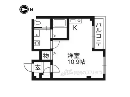 スターウイン烏丸七条(ワンルーム/3階)の間取り写真