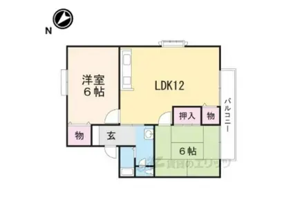 リヴェールⅠ(2LDK/1階)の間取り写真