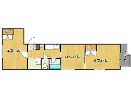 エトランゼ宮本12(2LDK/3階)の間取り写真