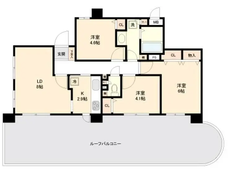 リバーサイドタワー蔵前 14階階 間取り