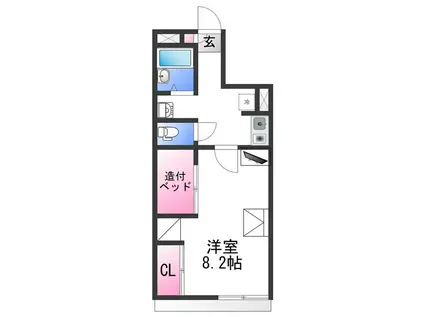 レオパレス仲(1K/1階)の間取り写真