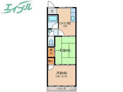 エスティ幸(2DK/2階)の間取り写真