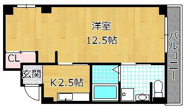 MS COURT(1K/1階)の間取り写真