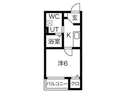 ロ・ハス千種(1K/3階)の間取り写真