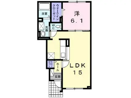 アストライア(1LDK/1階)の間取り写真