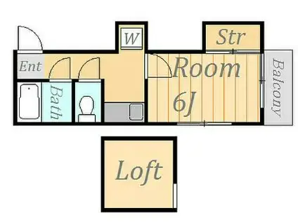 パストラーレ南林間(1K/1階)の間取り写真