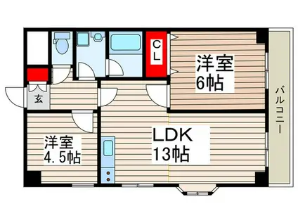 スライヴ21(2LDK/4階)の間取り写真