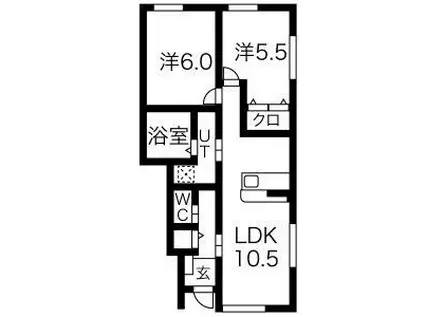 RESI NAGAIIII(2LDK/1階)の間取り写真