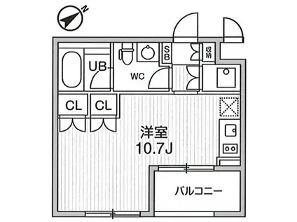 大田西馬込レジデンス(ワンルーム/2階)の間取り写真