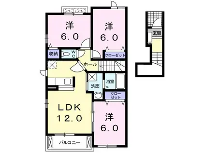 バーミィ II(3LDK/2階)の間取り写真