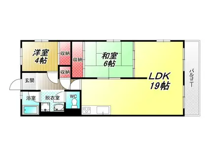 メゾン森下(2LDK/4階)の間取り写真