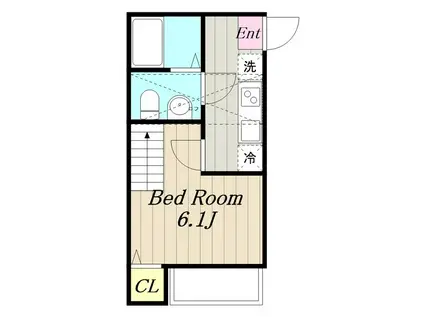 アザーレ・パッシオ本厚木B(1K/3階)の間取り写真