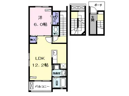 ファミール神郷 II(1LDK/3階)の間取り写真