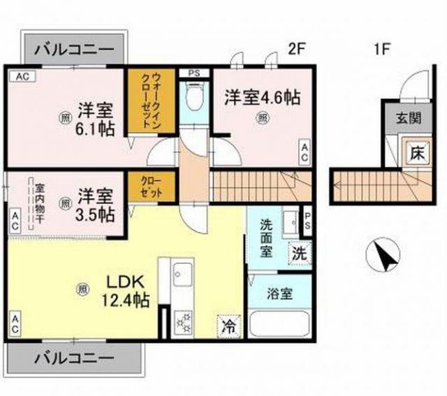 ネオ・ハイツ(3LDK/2階)の間取り写真