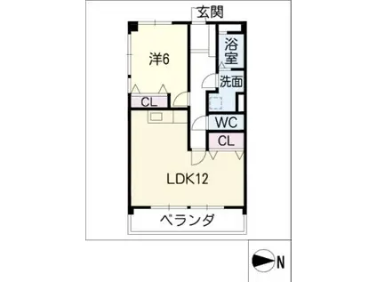 マンション大栄(1LDK/3階)の間取り写真