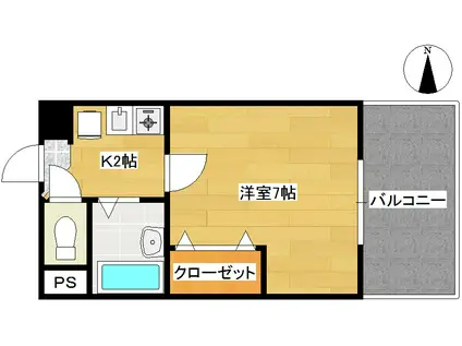 Tハウス久賀(1K/3階)の間取り写真