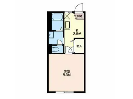 フレグランス マウンテン セ(1K/2階)の間取り写真