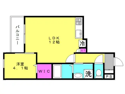 ティーテラス(1LDK/3階)の間取り写真