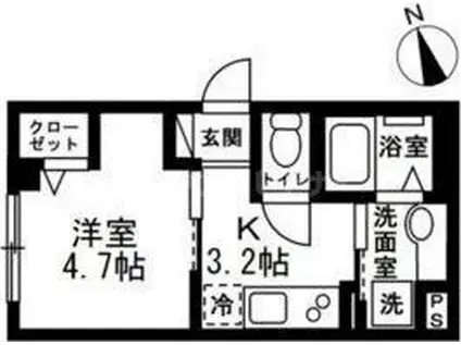 アベニュー板橋(1K/1階)の間取り写真