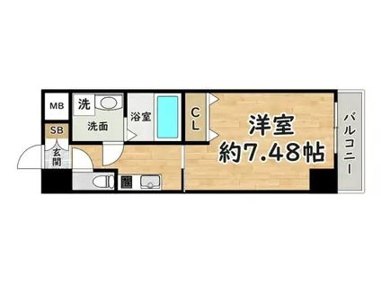 CROUD尼崎(1K/5階)の間取り写真