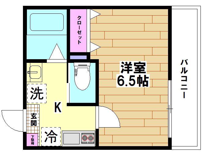 FERIOIII(1K/2階)の間取り写真