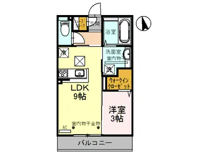 ゼフィール A(1LDK/1階)の間取り写真