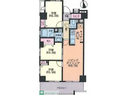 アーク金町レジデンス(3LDK/6階)の間取り写真