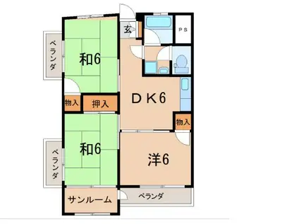 宮島パークハイネス(3DK/6階)の間取り写真