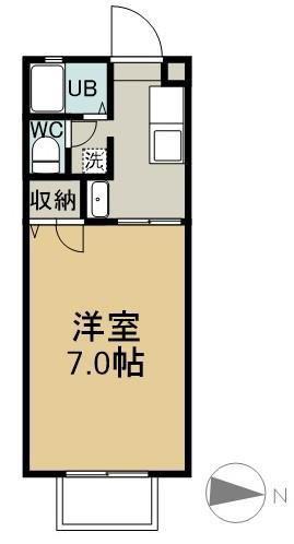 エスポワール千草B(1K/2階)の間取り写真