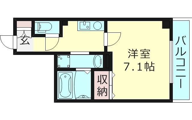 IF城北(1K/4階)の間取り写真
