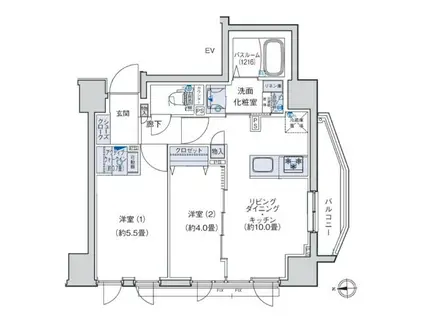 オーキッドレジデンス三ノ輪(2LDK/5階)の間取り写真