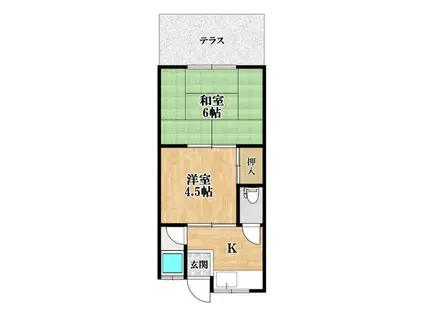 坂口文化(2K/1階)の間取り写真