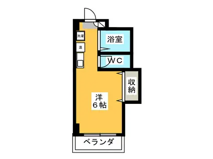 石坂ゼフィール(ワンルーム/4階)の間取り写真