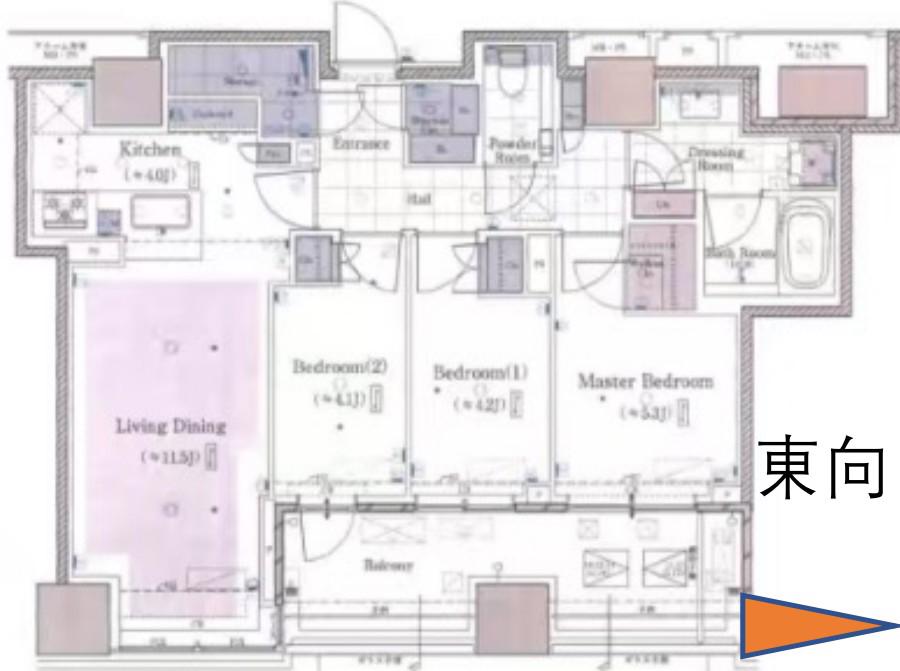 クラッシィタワー新宿御苑(3LDK/14階)の間取り写真
