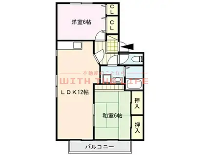 プロムナード野中(2LDK/2階)の間取り写真