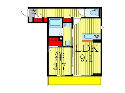 ラインハット(1LDK/3階)の間取り写真