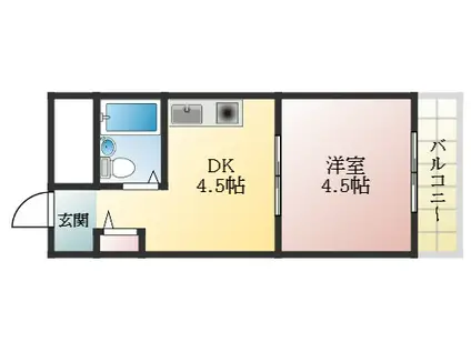 プリマベーラ藤井寺(1DK/4階)の間取り写真