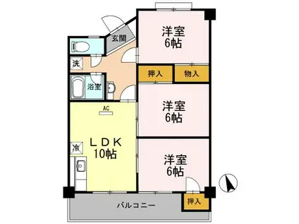 ベルティカル曙(3LDK/3階)の間取り写真