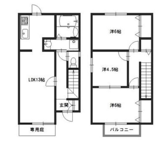 セジュール高浜(3LDK/1階)の間取り写真
