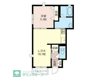 セレッソ国立(1LDK/1階)の間取り写真