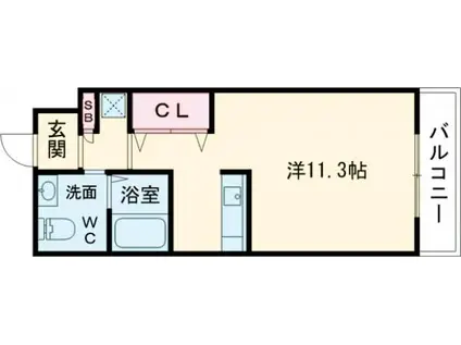シャンテー御殿山 2番館(ワンルーム/4階)の間取り写真