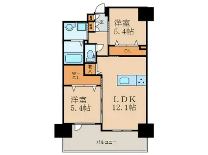 LEGEND157(2LDK/7階)の間取り写真