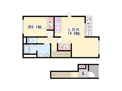 ラピスライフ(1LDK/2階)の間取り写真