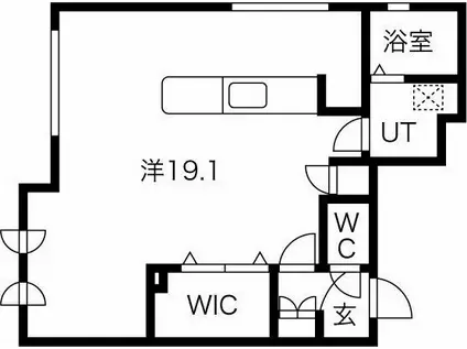 PADRES菊水(1LDK/4階)の間取り写真