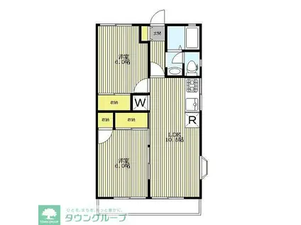 グランディール鳥山(2LDK/2階)の間取り写真