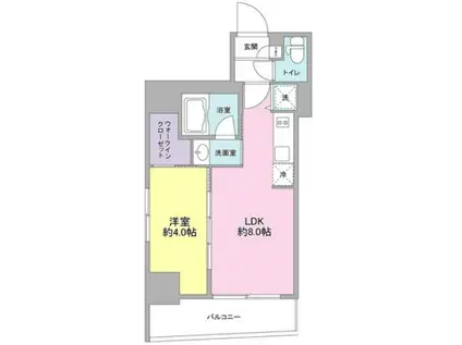 ミュプレ恵比寿(1LDK/12階)の間取り写真