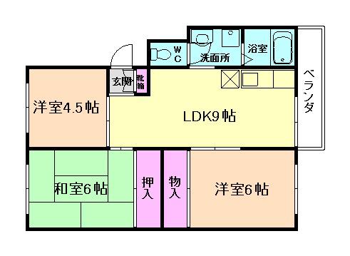 シャンボール八王寺(3DK/5階)の間取り写真