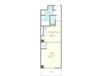 コンフォール ニシヒロ(1DK/3階)の間取り写真